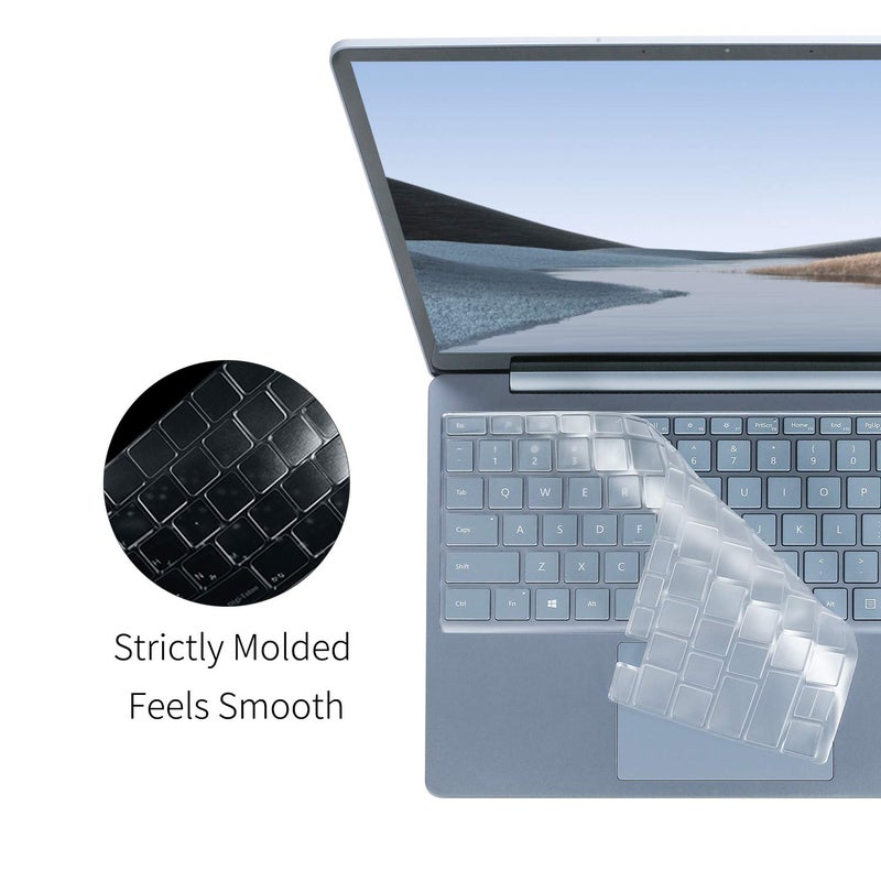 Digi-Tatoo غطاء لوحة مفاتيح Digi-Tatoo لجهاز Microsoft Surface Laptop Go 3/ Laptop Go 2/ Laptop Go 12.4" - واقي لوحة مفاتيح فائق النحافة، عالي الشفافية - Image 4